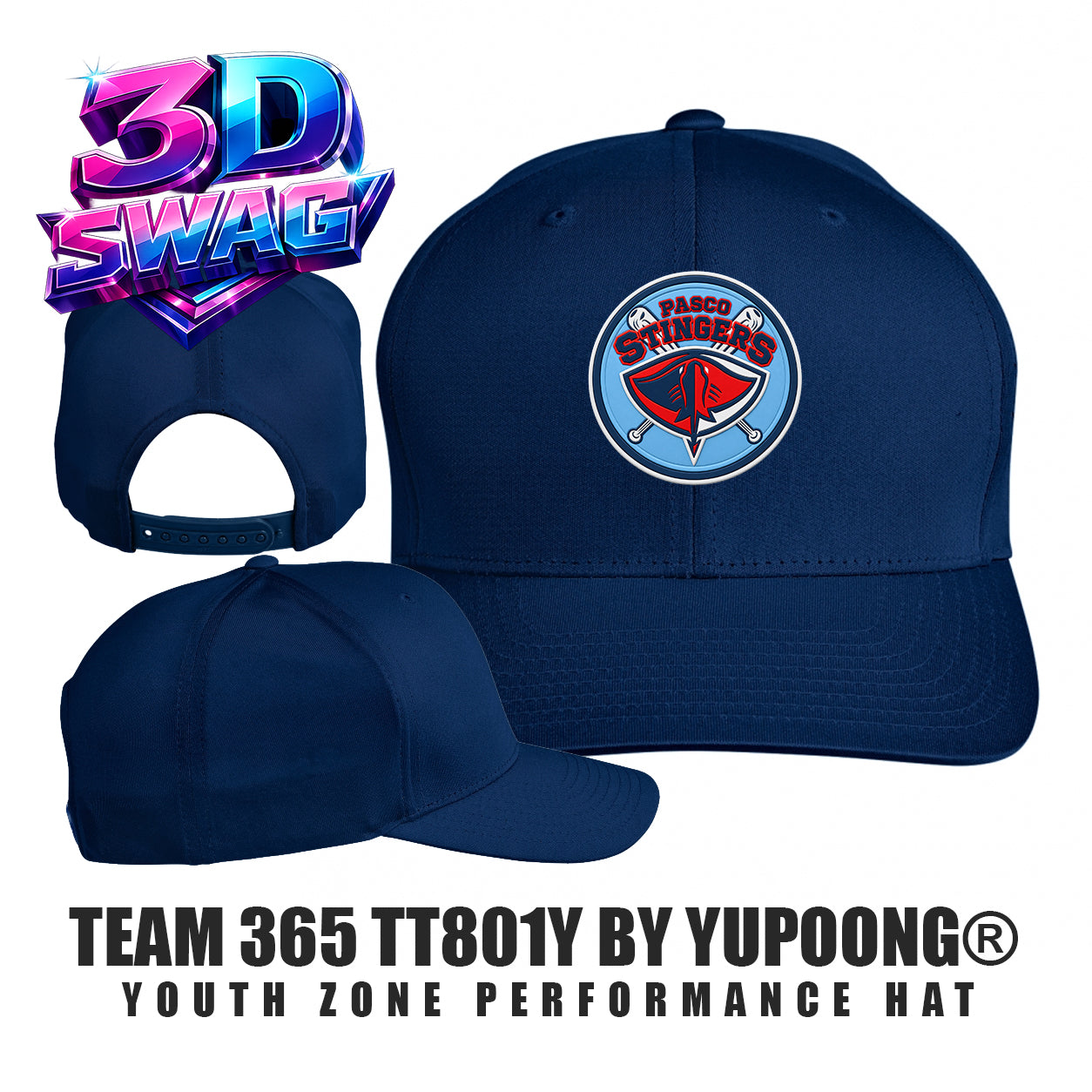 Pasco Stingers Baseball - Team 365 TT801Y Youth Yupoong® Zone Performance Cap