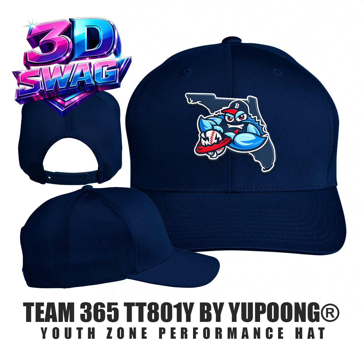 BLUECLAWS- Team 365 TT801Y Youth Yupoong® Zone Performance Cap