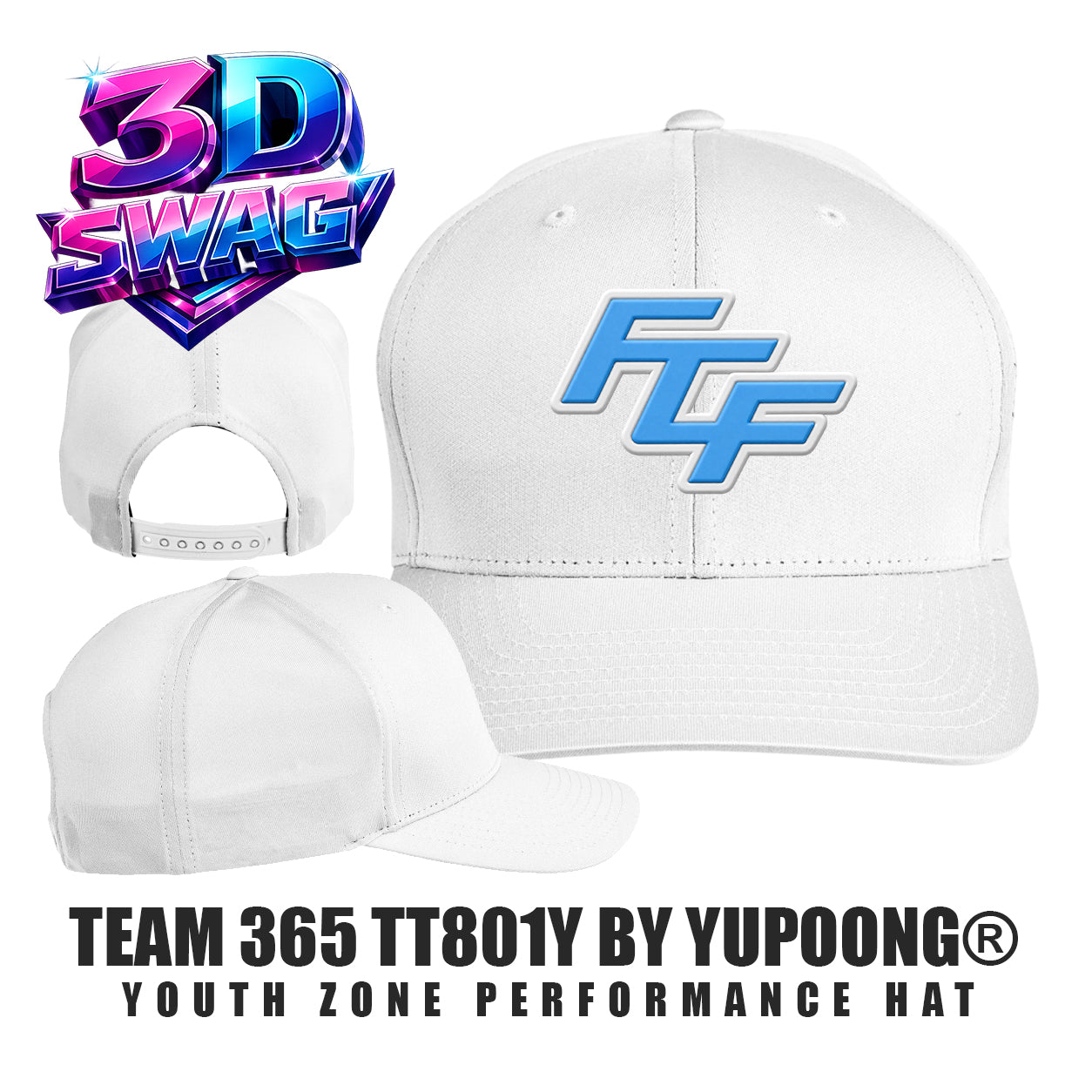 FCF Flight Baseball Blue - Team 365 TT801Y Youth Yupoong® Zone Performance Cap