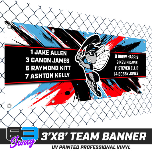 3'x8' Team Vinyl Banner with Roster - NBC Gnats Baseball 2026 VERSION