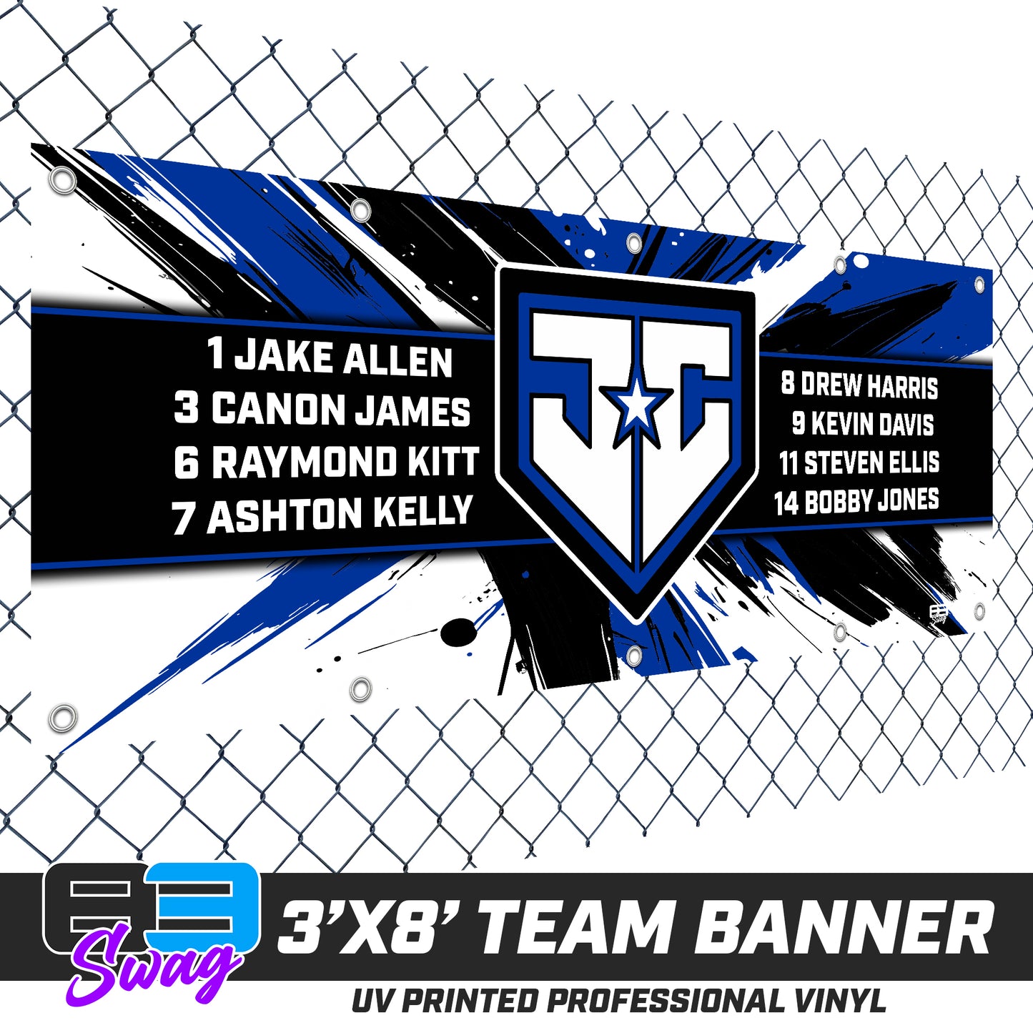 3'x8' Team Vinyl Banner with Roster - JCB - Julington Creek Baseball 2026 VERSION