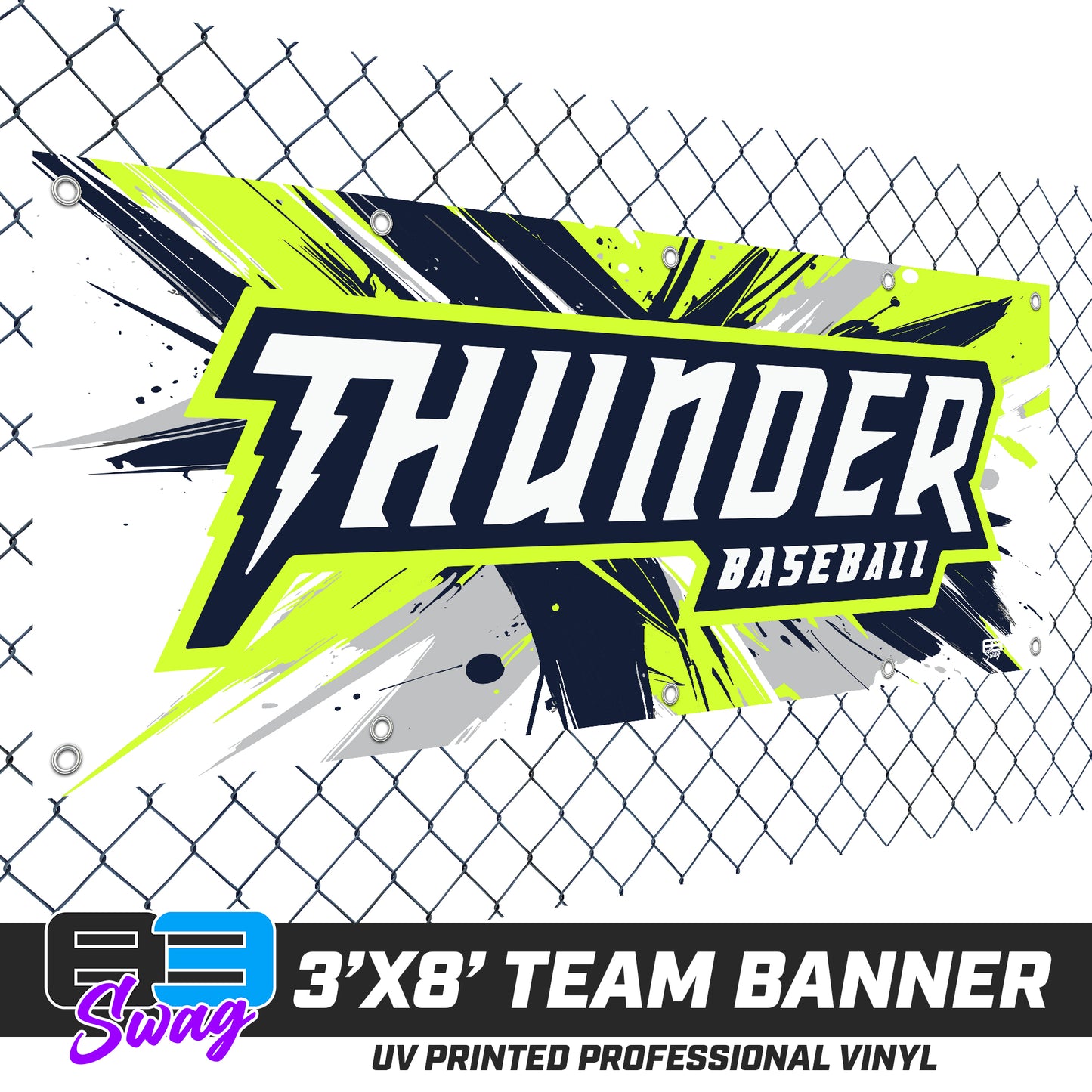 3'x8' Team Vinyl Banner with Roster - Ponte Vedra Thunder Baseball 2026 VERSION
