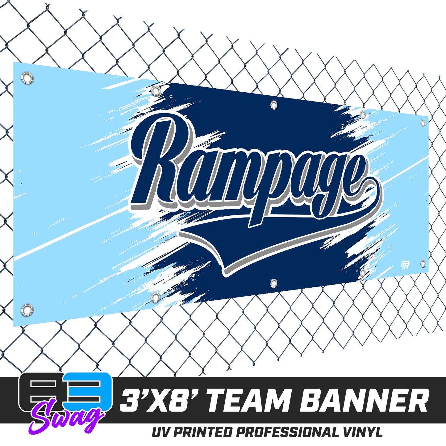 3'x8' Team Vinyl Banner with Roster - Mississippi Rampage 2030 Softball