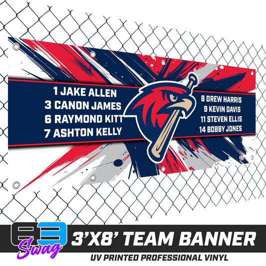 3'x8' Team Vinyl Banner with Roster - MSA Redtails Baseball