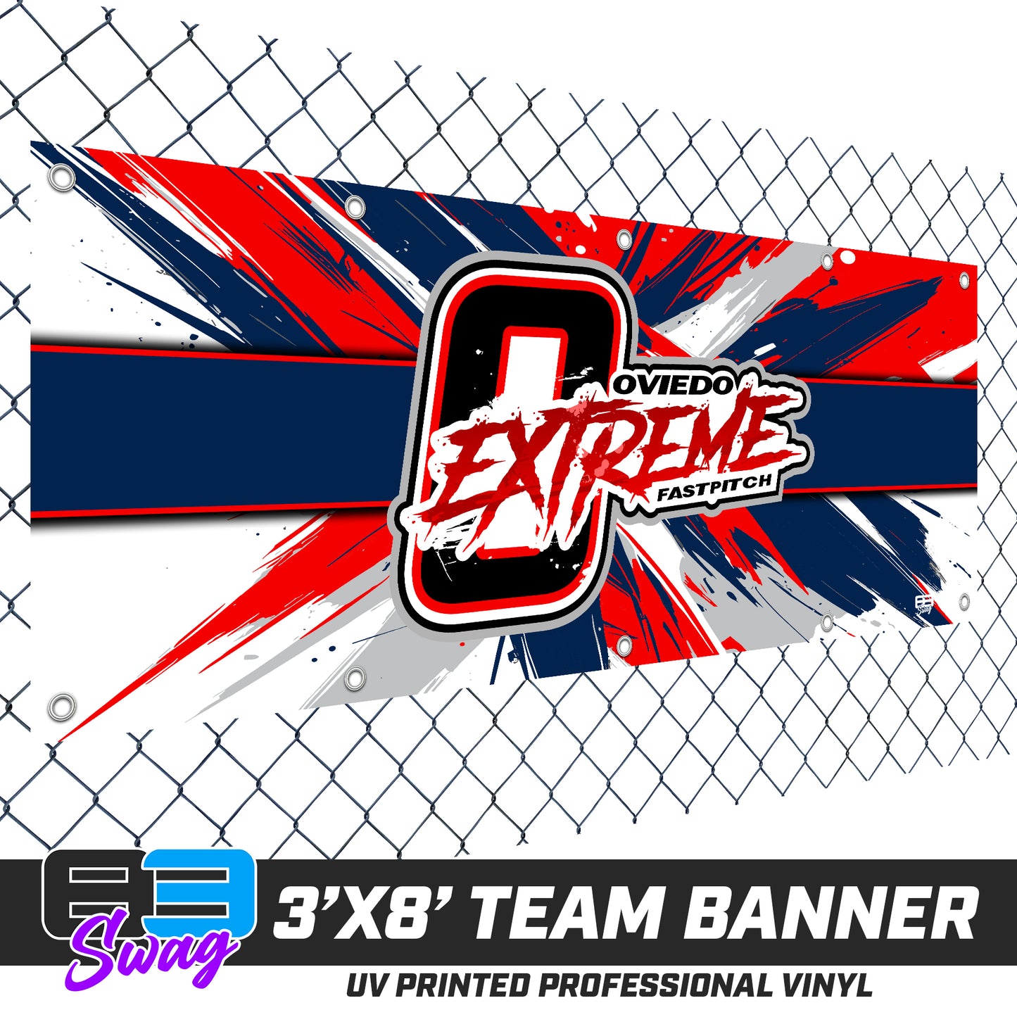 3'x8' Team Vinyl Banner with Roster - Oviedo Extreme Softball