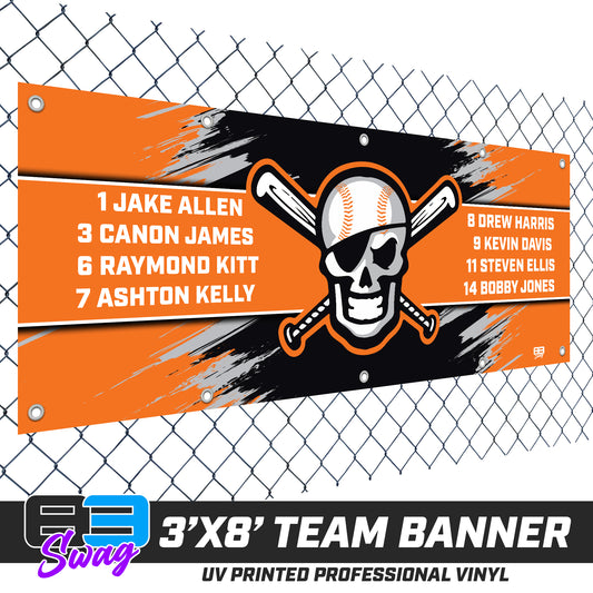 3'x8' Team Vinyl Banner with Roster - Hoover Hooligans Baseball