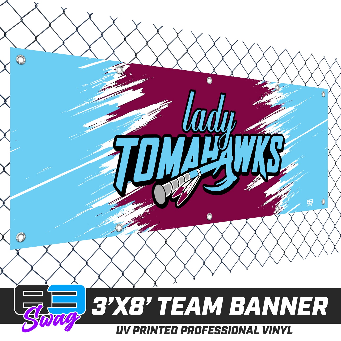 3'x8' Team Vinyl Banner with Roster - Keystone Heights - Lady Tomahawks Softball