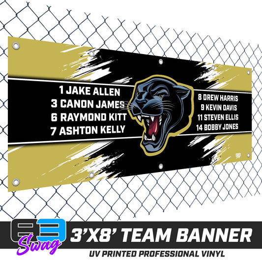 3'x8' Team Vinyl Banner with Roster - Parkway High School Panthers