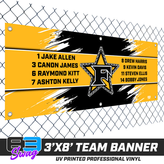 3'x8' Team Vinyl Banner with Roster - 5 Star Mafia Baseball