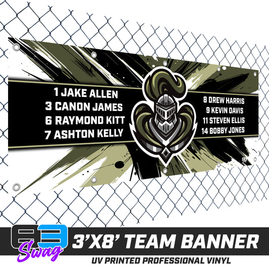 3'x8' Team Vinyl Banner with Roster - Crusaders Baseball