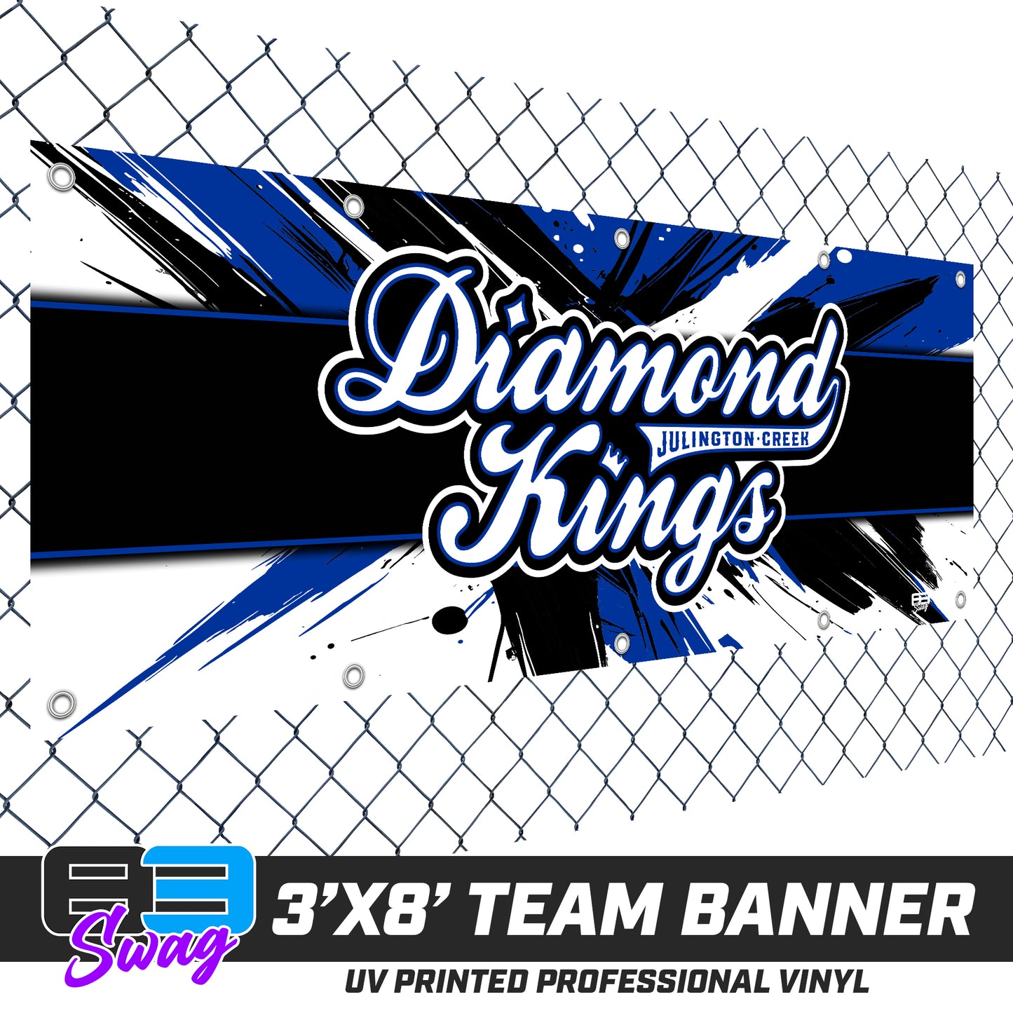 3'x8' Team Vinyl Banner with Roster - JCB Diamond Kings Baseball 2026 VERSION