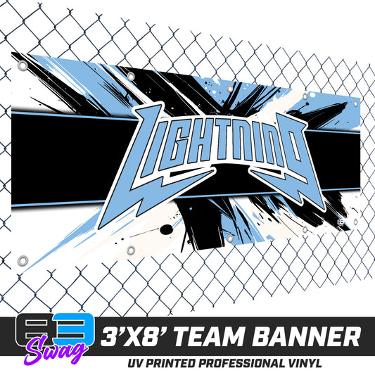 3'x8' Team Vinyl Banner with Roster - Lightning Baseball