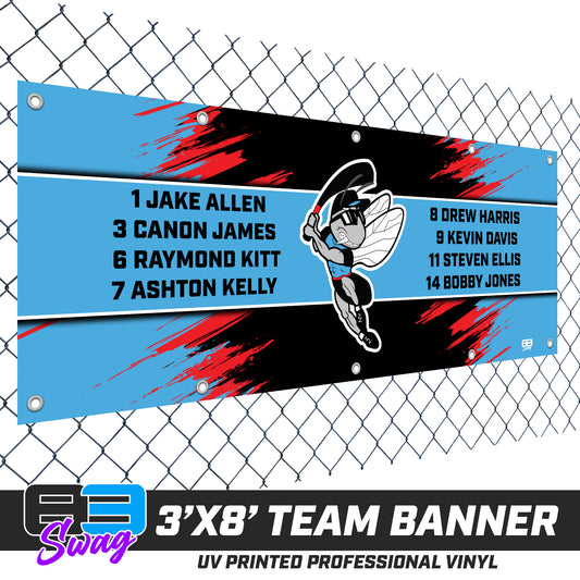 3'x8' Team Vinyl Banner with Roster - NBC Gnats Baseball