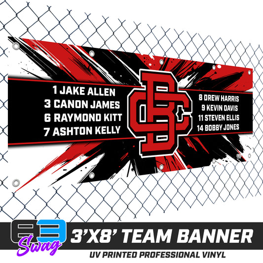 3'x8' Team Vinyl Banner with Roster - CBC Baseball