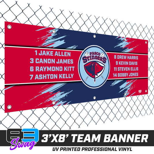 3'x8' Team Vinyl Banner with Roster - Pasco Stingers Baseball