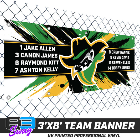 3'x8' Team Vinyl Banner with Roster - Bandits Baseball