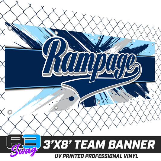 3'x8' Team Vinyl Banner with Roster - Mississippi Rampage 2030 Softball V.26