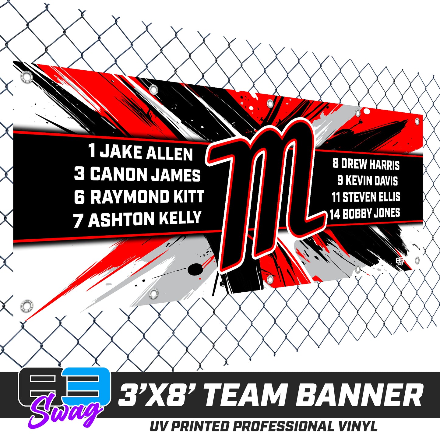 3'x8' Team Vinyl Banner with Roster - SYA Mets v.2026