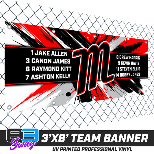 3'x8' Team Vinyl Banner with Roster - SYA Mets v.2026