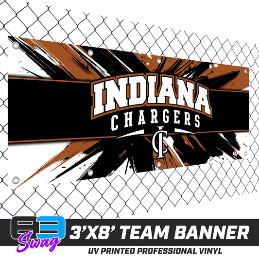 3'x8' Team Vinyl Banner with Roster - Indiana Chargers Baseball