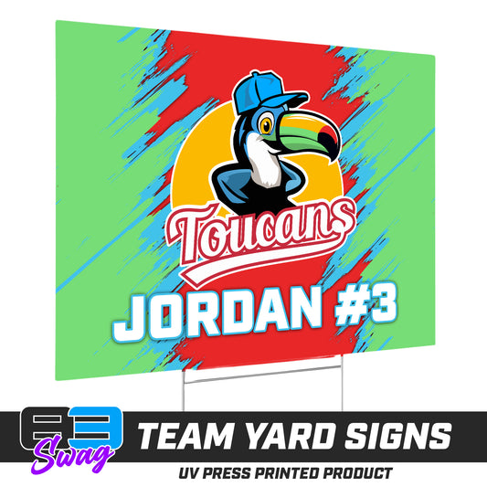 (12 Pack) - 18"x24" Yard Signs w/Stakes - Toucans Baseball LV