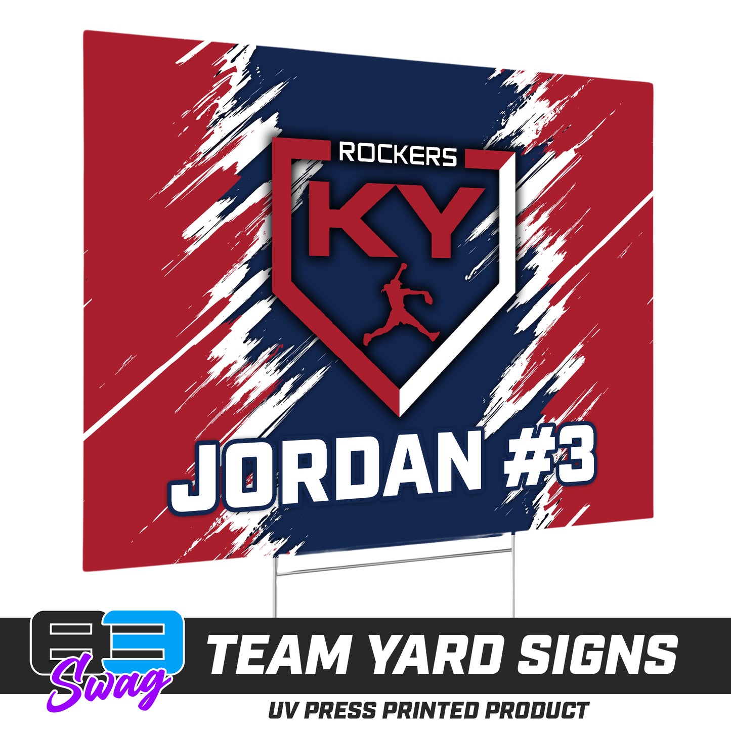 (12 Pack) - 18"x24" Yard Signs w/Stakes - KY Rockers Softball