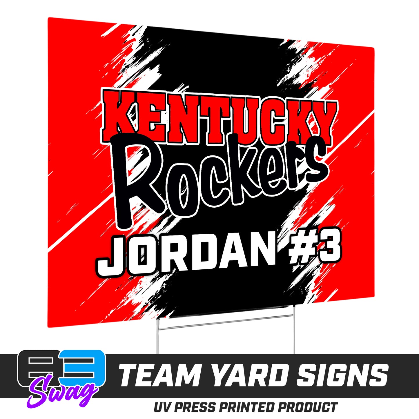 (12 Pack) - 18"x24" Yard Signs w/Stakes - Kentucky Rockers Softball