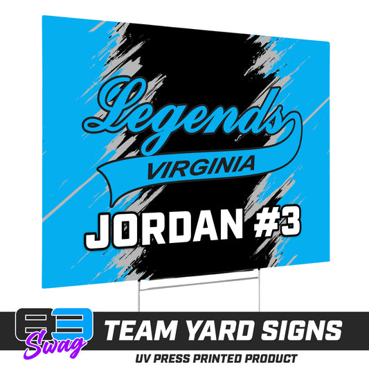 (12 Pack) - 18"x24" Yard Signs w/Stakes - Virginia Legends Softball