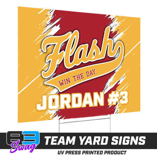 (12 Pack) - 18"x24" Yard Signs w/Stakes - Flash Baseball