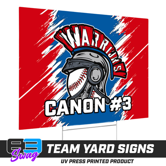 (12 Pack) - 18"x24" Yard Signs w/Stakes - Waterford Warriors - 2024 Fall Edition