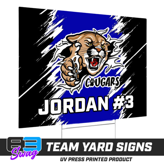 (12 Pack) - 18"x24" Yard Signs w/Stakes - North Caroline Cougars Football