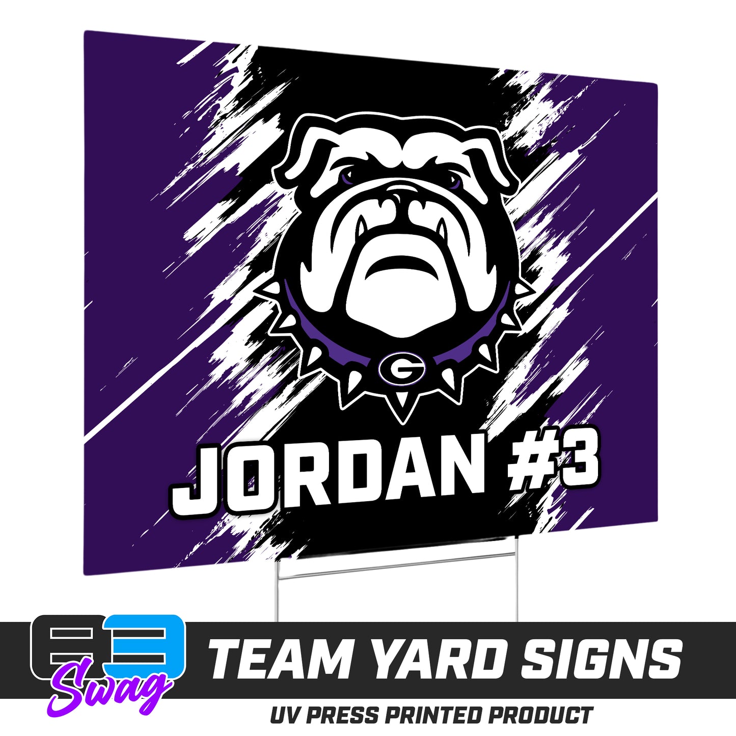 (12 Pack) - 18"x24" Yard Signs w/Stakes - Geraldine Bulldogs Football