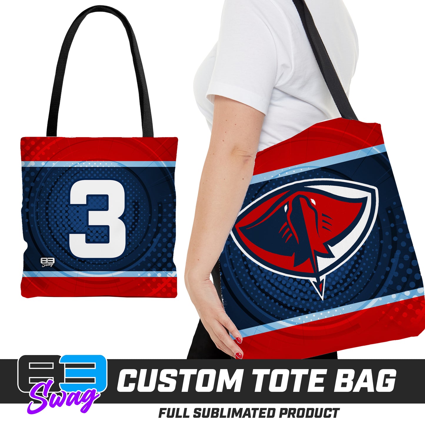 CUSTOM - Large Tote Bag - Pasco Stingers Baseball