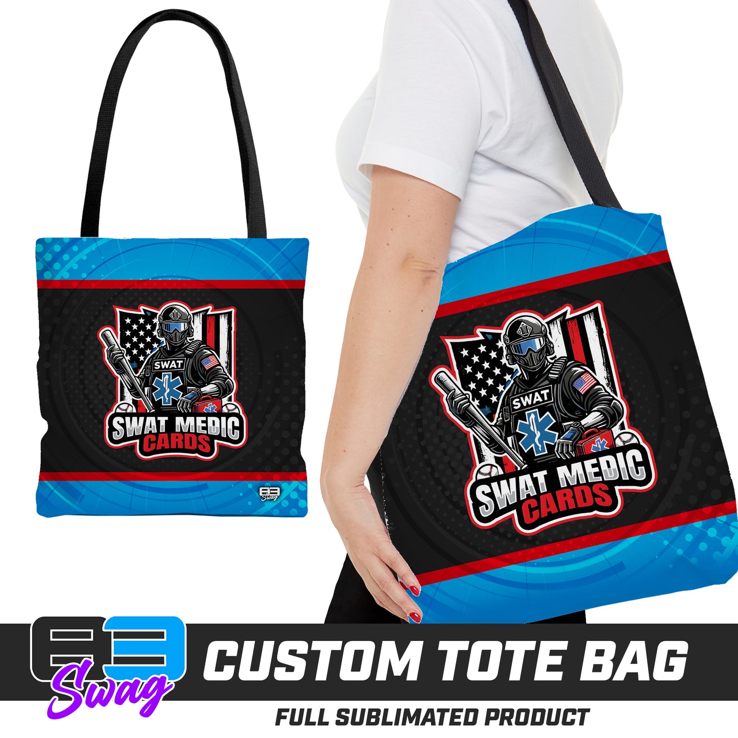CUSTOM - Large Tote Bag - Swat Medic Cards