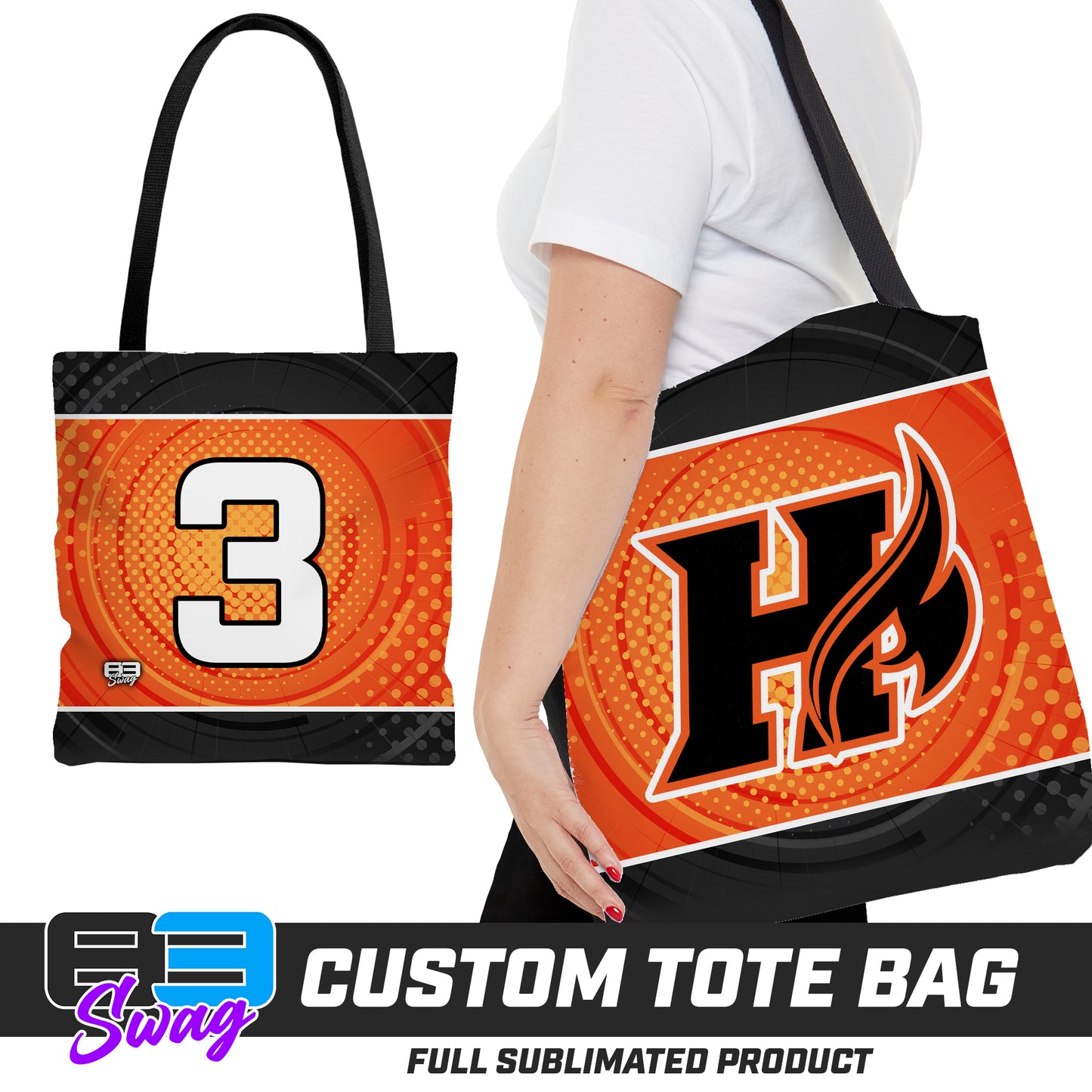 CUSTOM - Large Tote Bag - Harrisburg Heat Softball