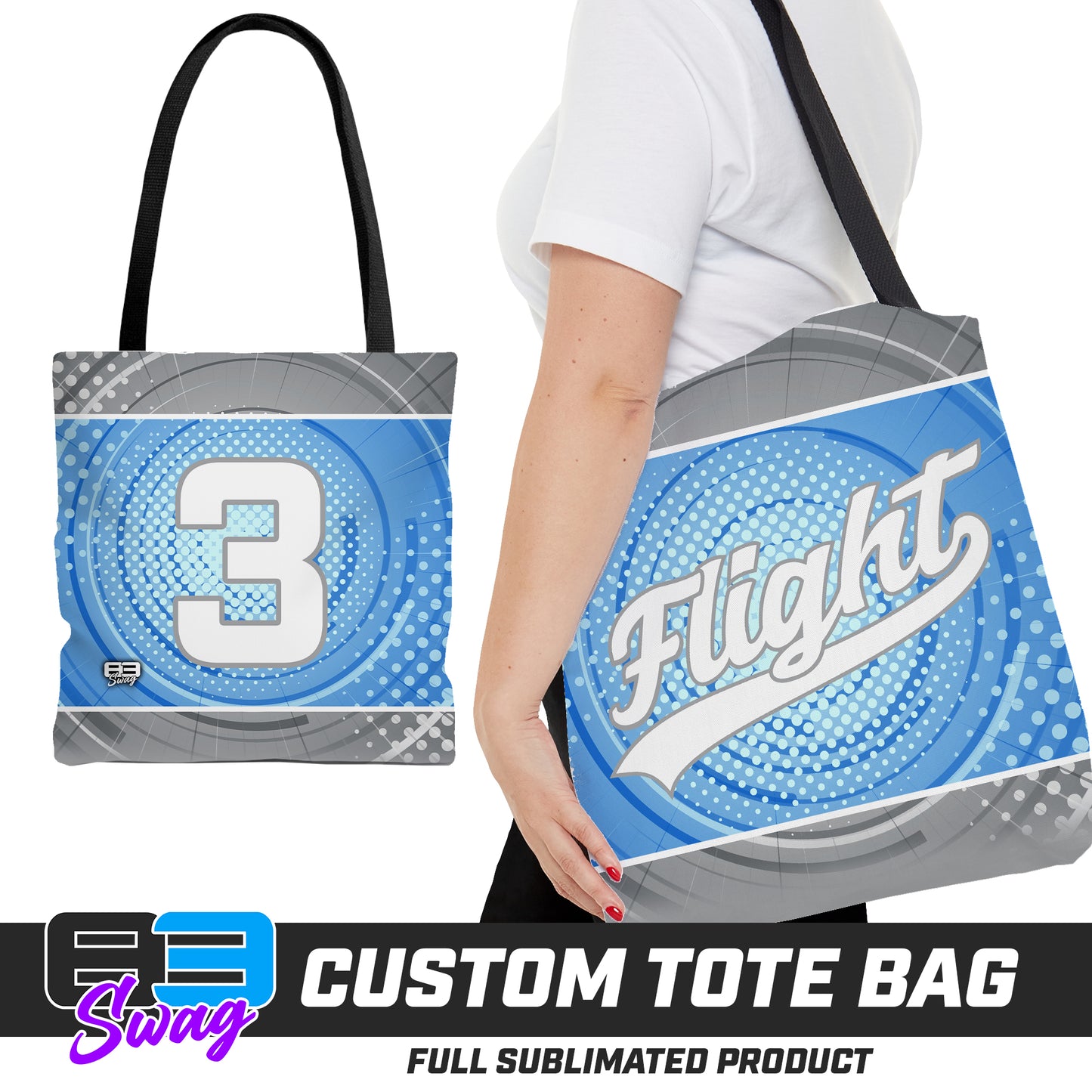 CUSTOM - Large Tote Bag - FCF Flight Baseball Blue