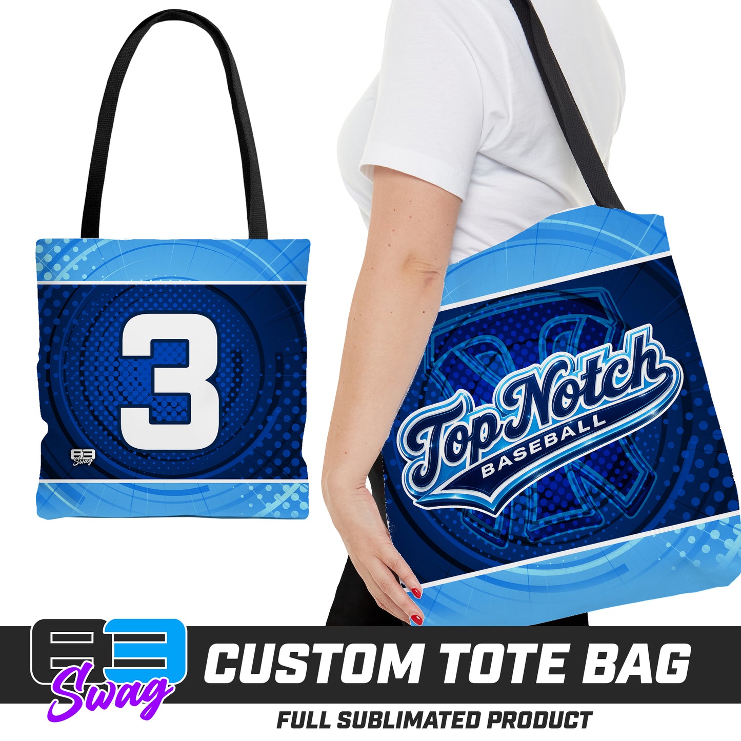CUSTOM - Large Tote Bag - Top Notch Baseball