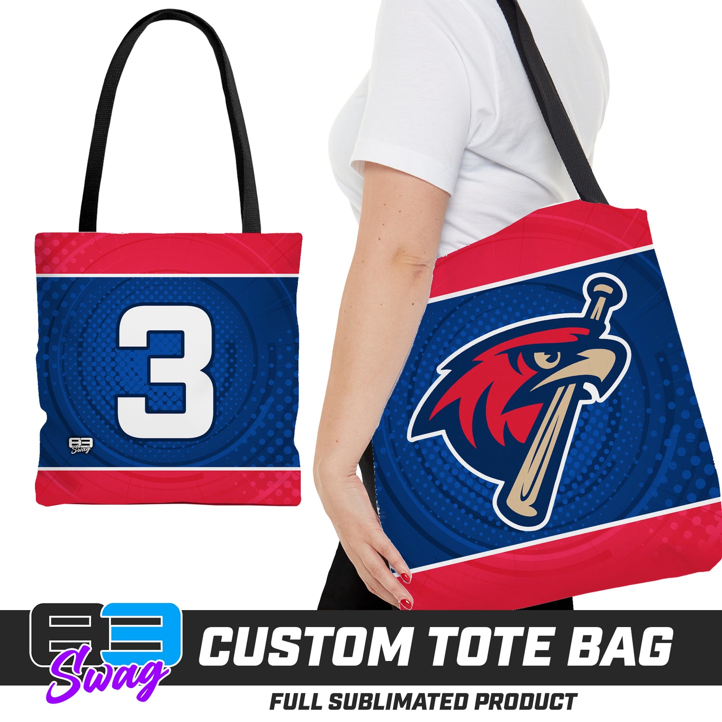 CUSTOM - Large Tote Bag - MSA Redtails Baseball