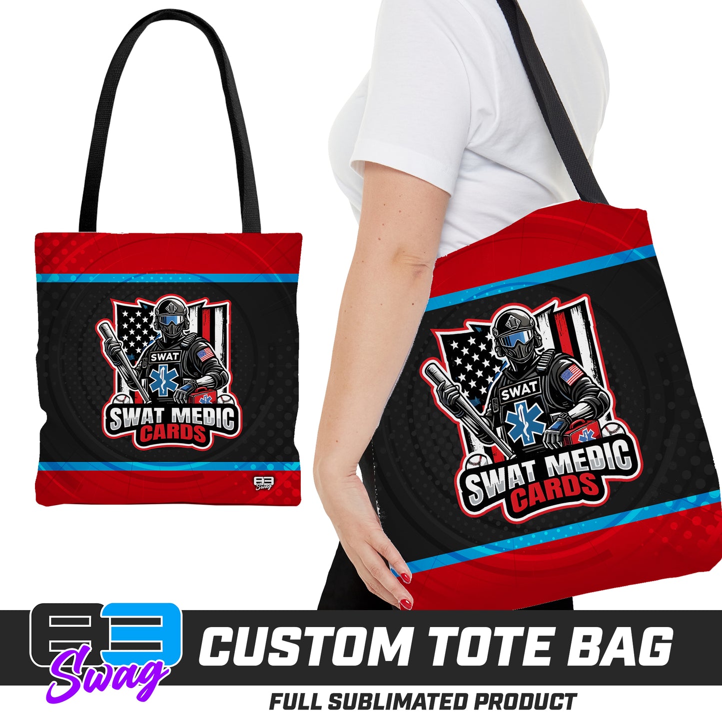 CUSTOM - Large Tote Bag - Swat Medic Cards