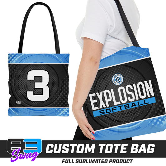CUSTOM - Large Tote Bag - Explosion Softball