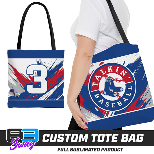 CUSTOM - Large Tote Bag - Talkin Baseball