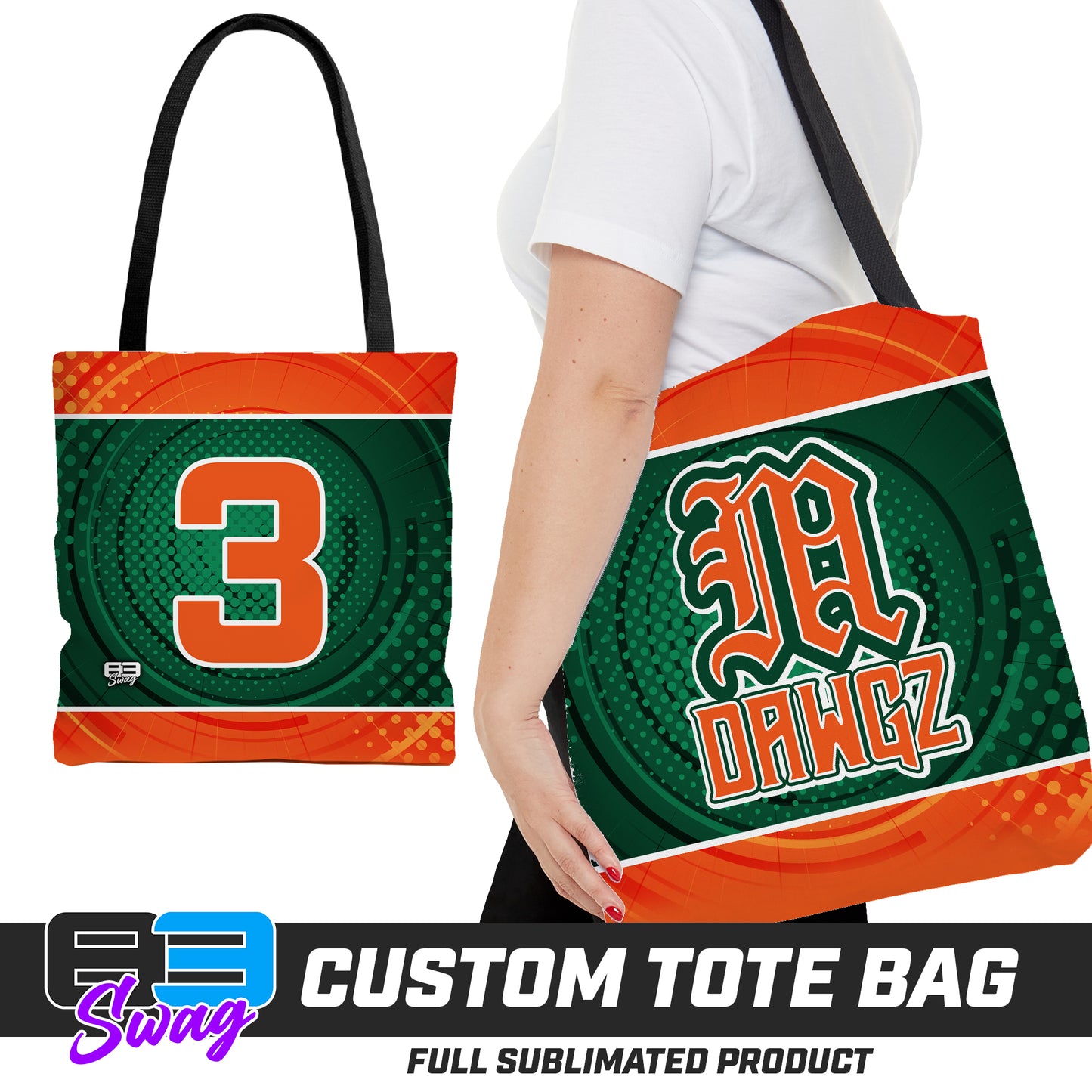 CUSTOM - Large Tote Bag - Miami Metro Dawgz