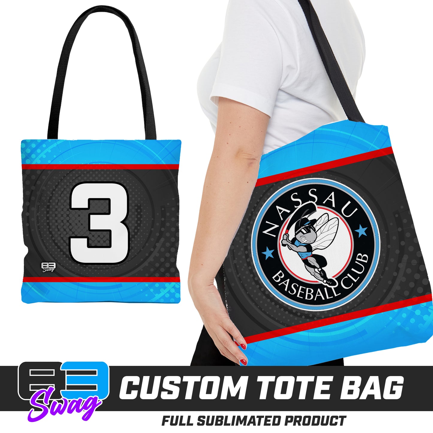 CUSTOM - Large Tote Bag - NBC Gnats Baseball