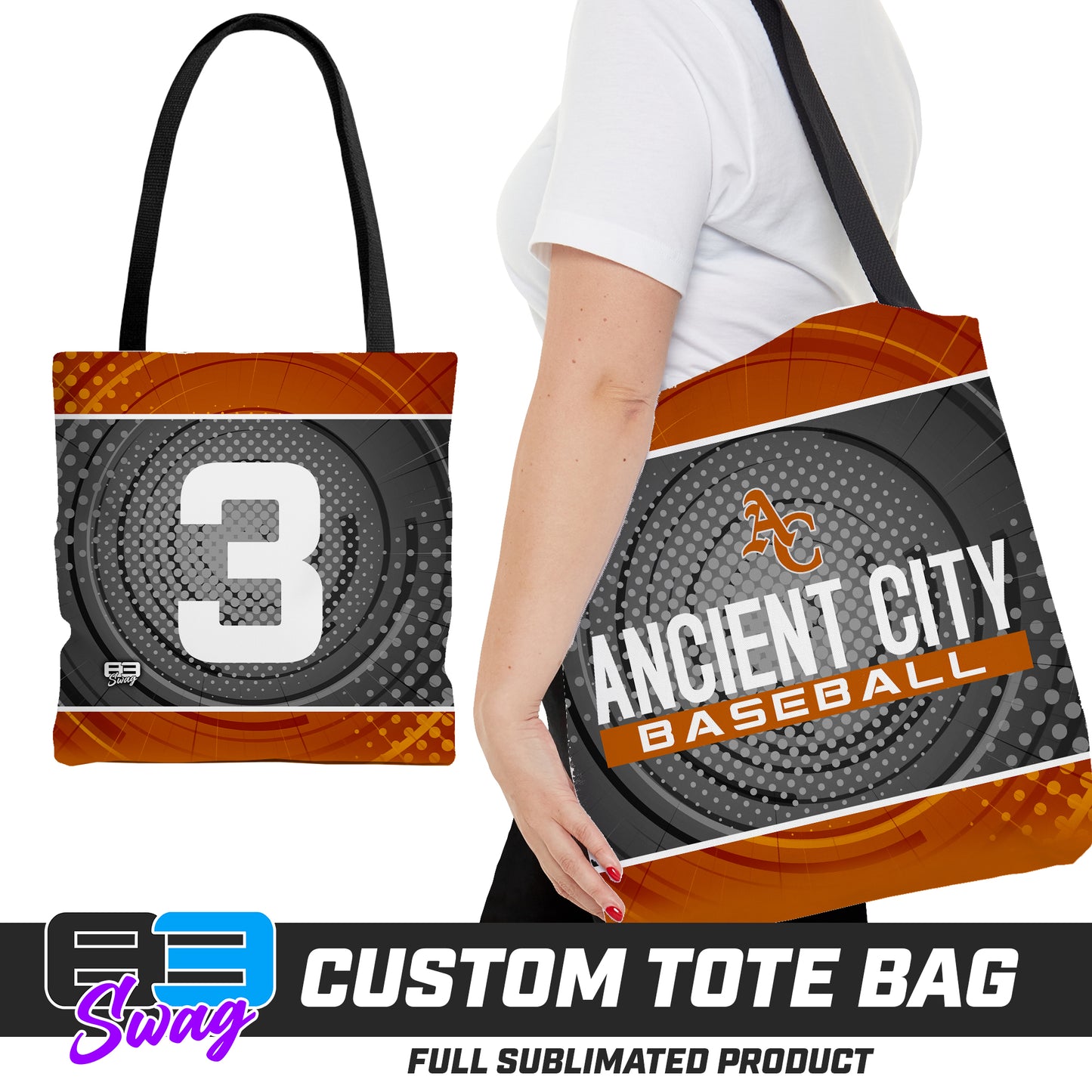 CUSTOM - Large Tote Bag - ANCIENT CITY REDS
