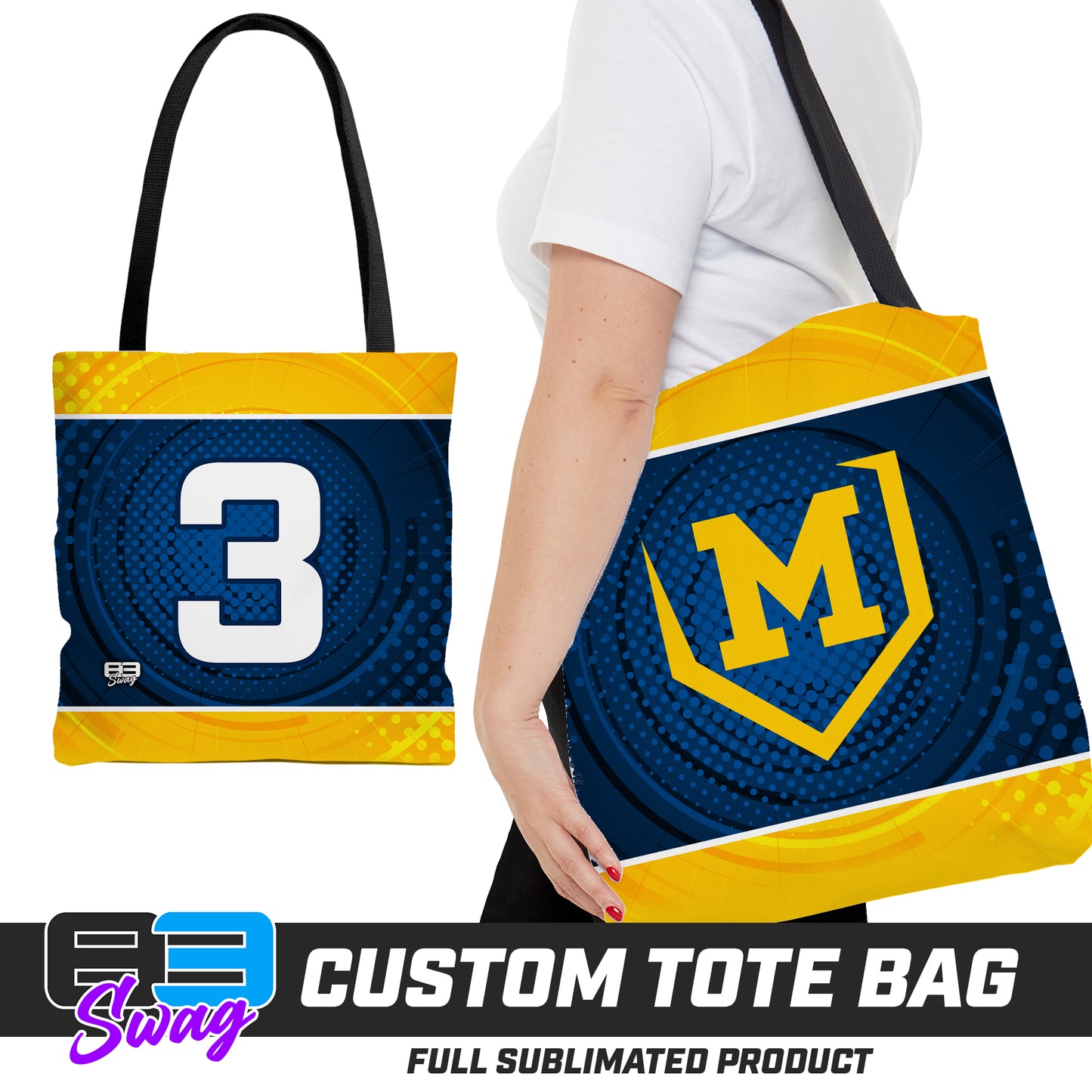 CUSTOM - Large Tote Bag - Midland Bandits Baseball