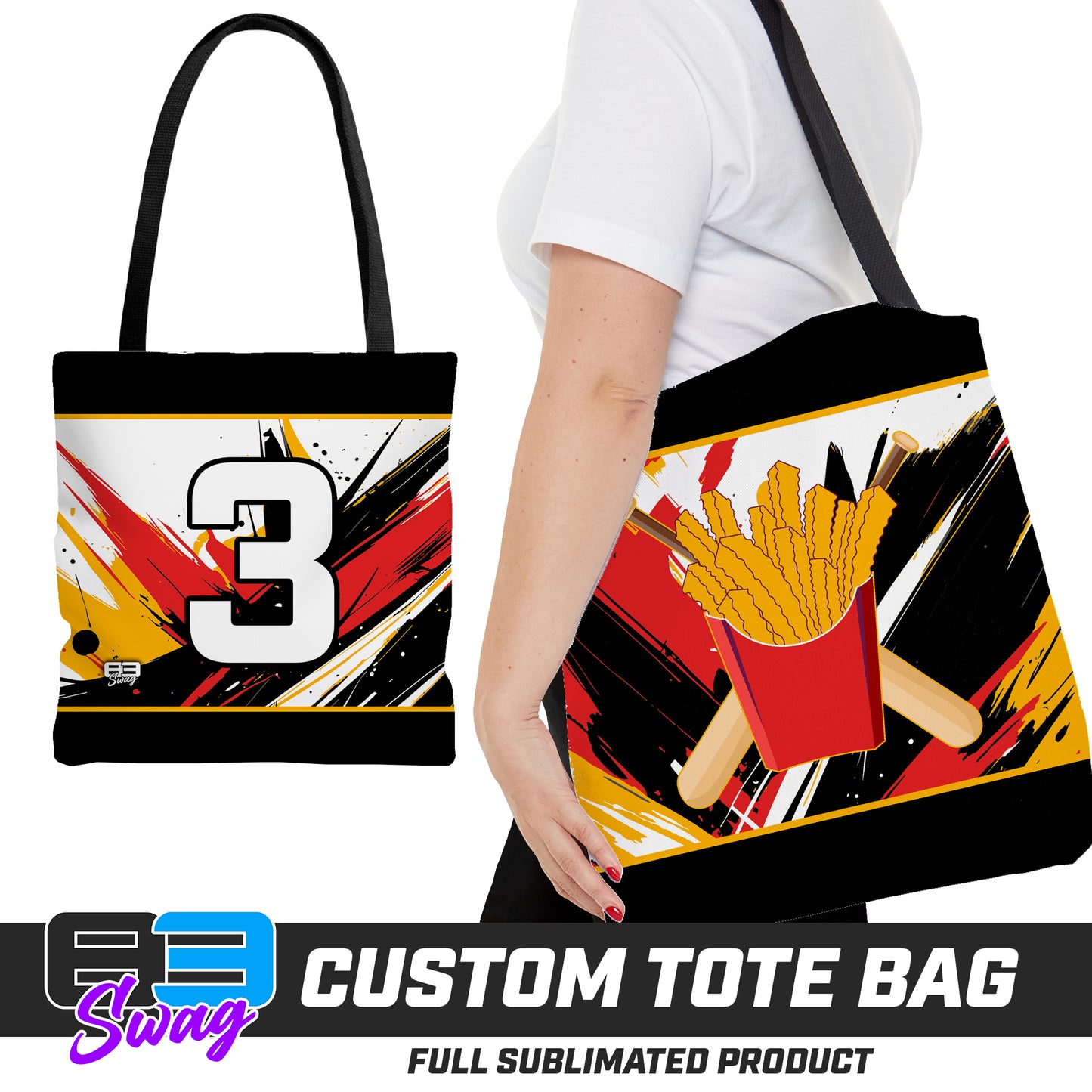 Large Tote Bag - Team Rally Fries Baseball