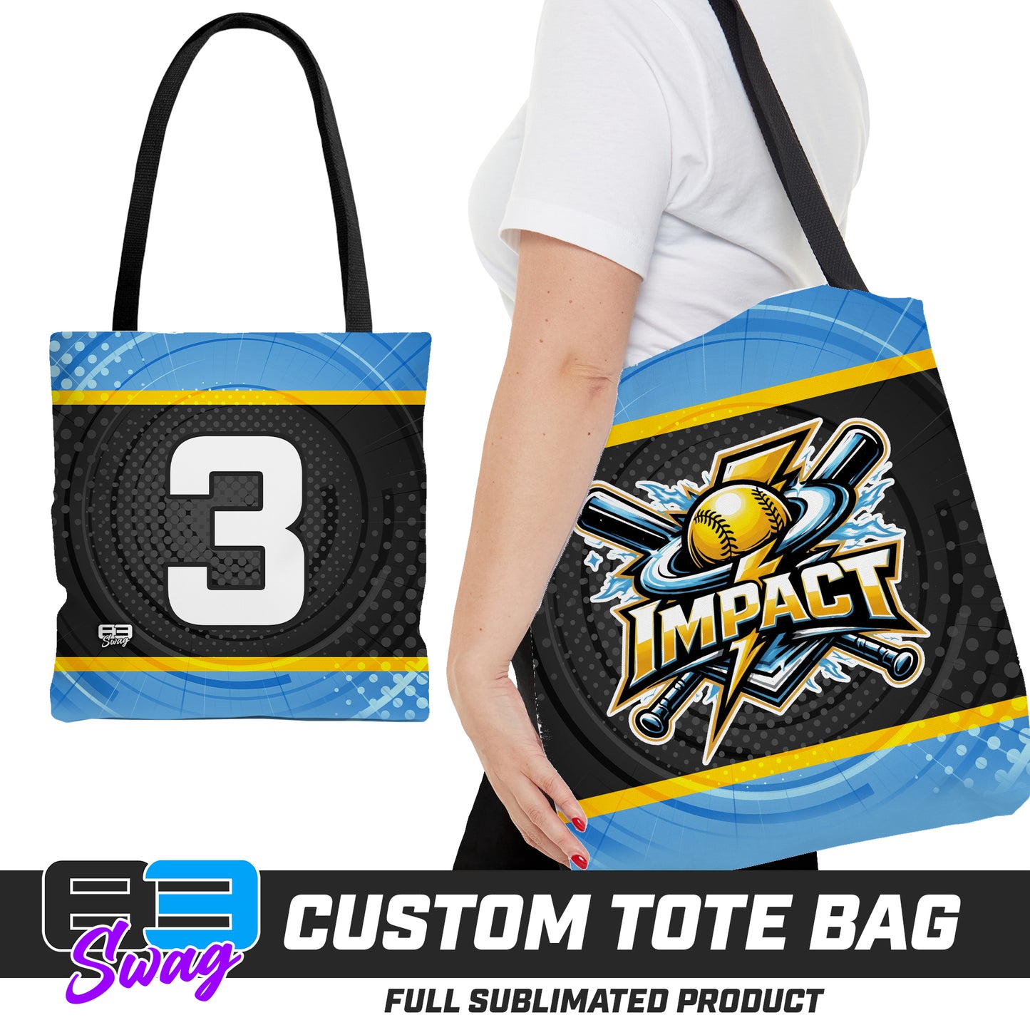 CUSTOM - Large Tote Bag - Impact Softball - Massachusetts