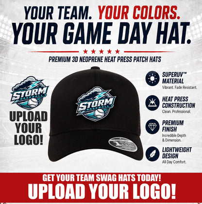 UPLOAD YOUR LOGO! - 3D PATCH TEAM HATS - Flexfit 110M Mesh Hat