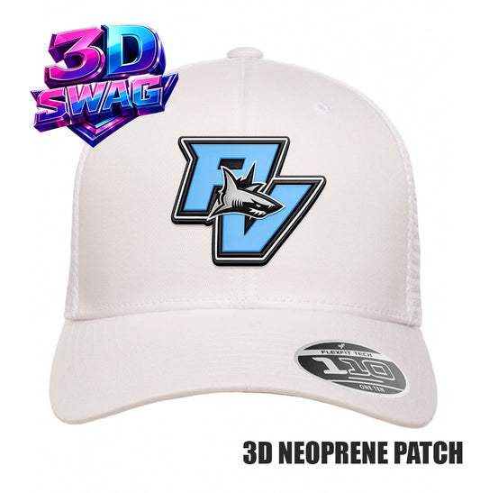 PV SHARKS - 3D PATCH TEAM HATS - Flexfit 110M Mesh Hat