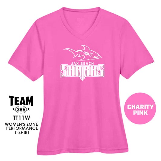 Jax Beach Sharks Football - CHARITY PINK - Cool & Dry Performance Women's Shirt